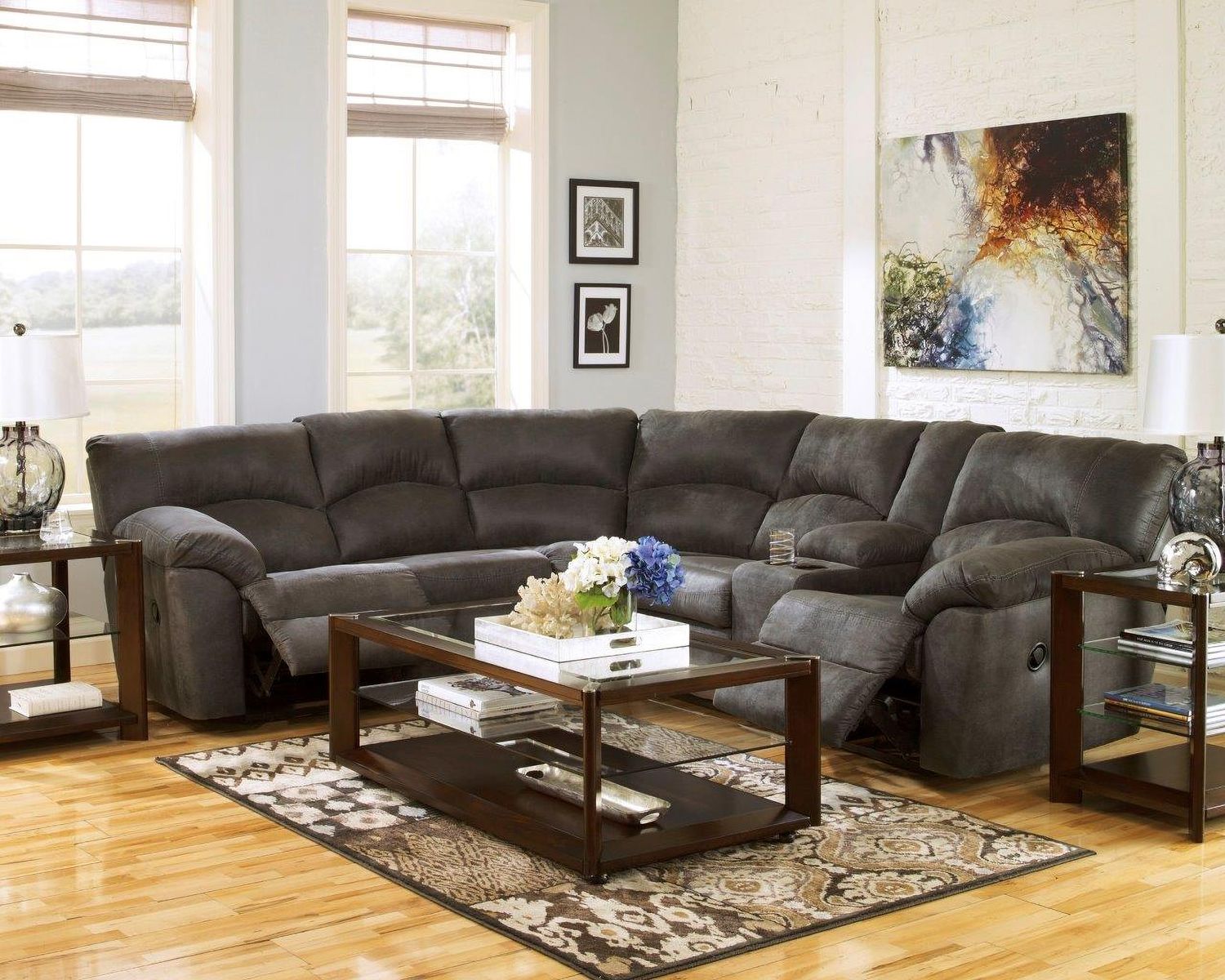 Tambo 2-Piece Sectional with Recliner In Pewter 27801U1