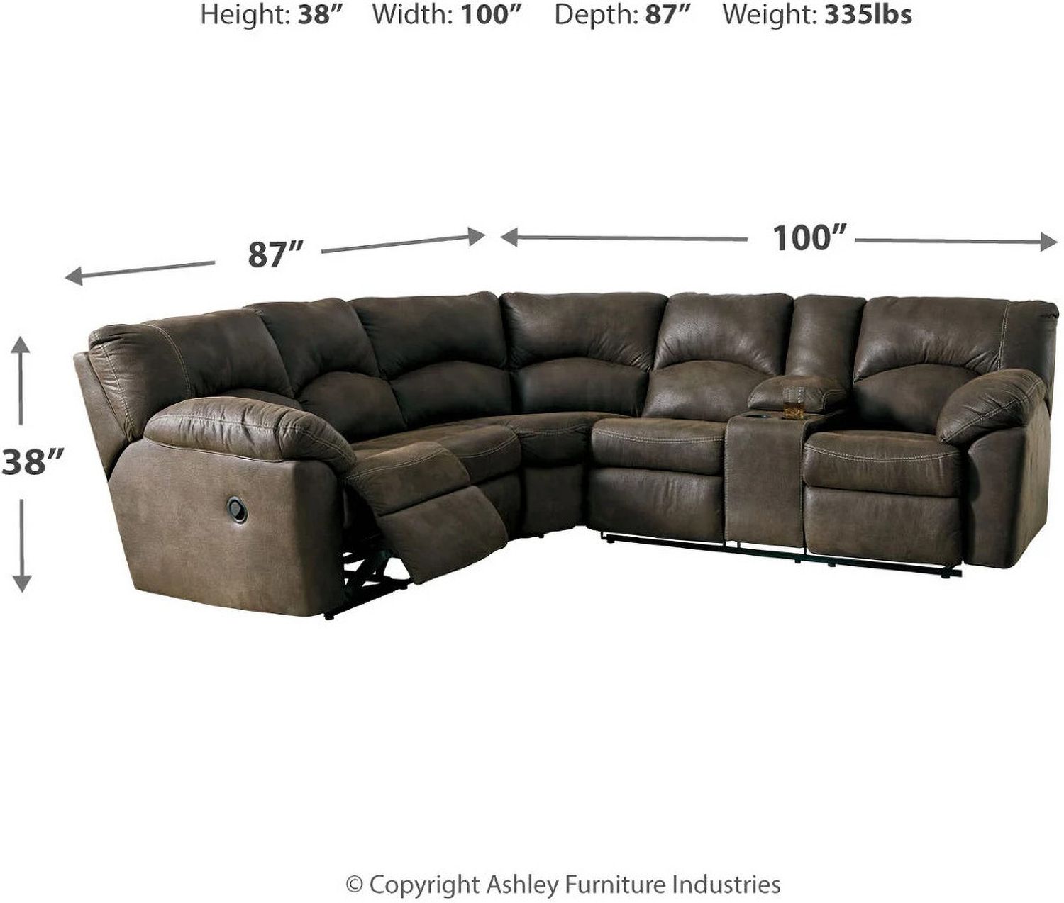 Tambo 2-Piece Reclining Sectional In Canyon 27802S1