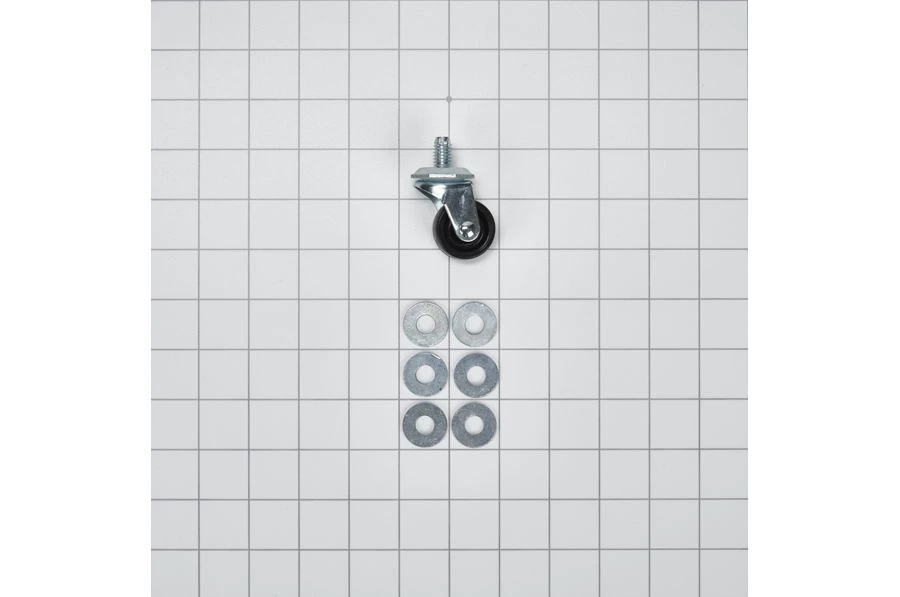 Dryer Caster Wheel Kit That Includes One Black Swivel and Locking Caster 279127