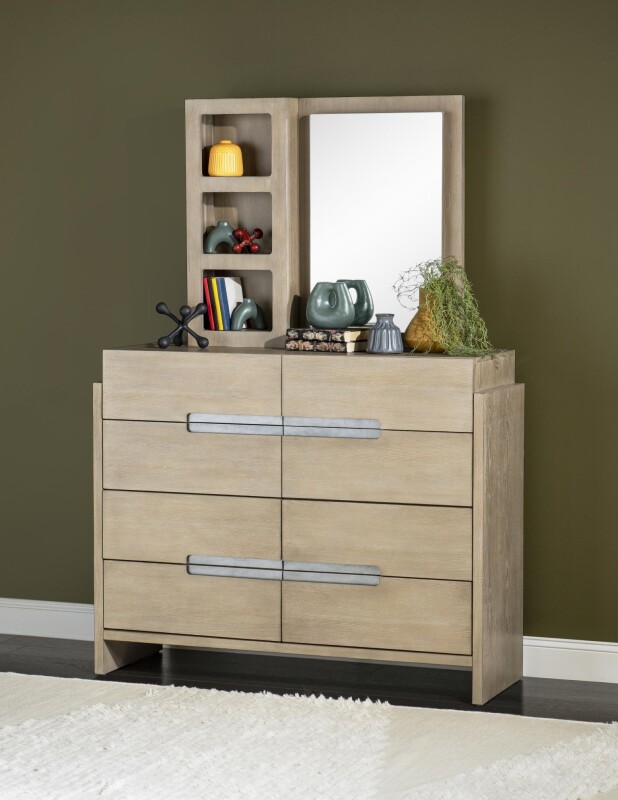 2800 District LK Storage Mirror Weathered Oak Finish 28000600