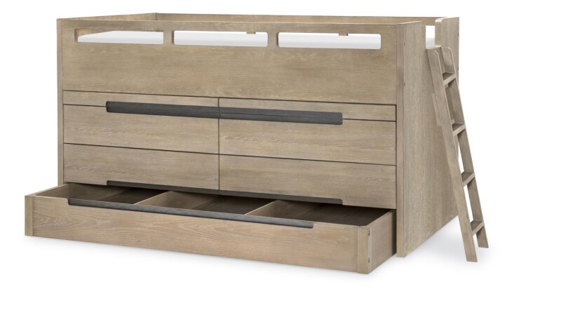2800 District LK Complete Captains Bed 33 Weathered Oak Finish 28005303K