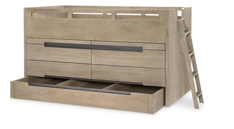 2800 District LK Complete Captains Bed 33 Weathered Oak Finish 28005303K