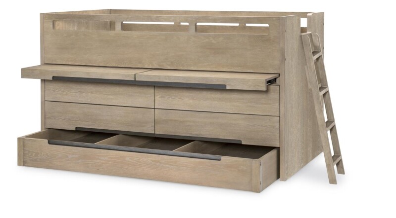 2800 District LK Complete Captains Bed 33 Weathered Oak Finish 28005303K