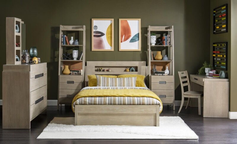2800 District LK Desk Weathered Oak Finish 28006100