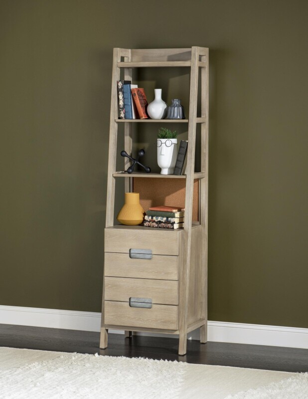 2800 District LK Bookcase Weathered Oak Finish 28007200