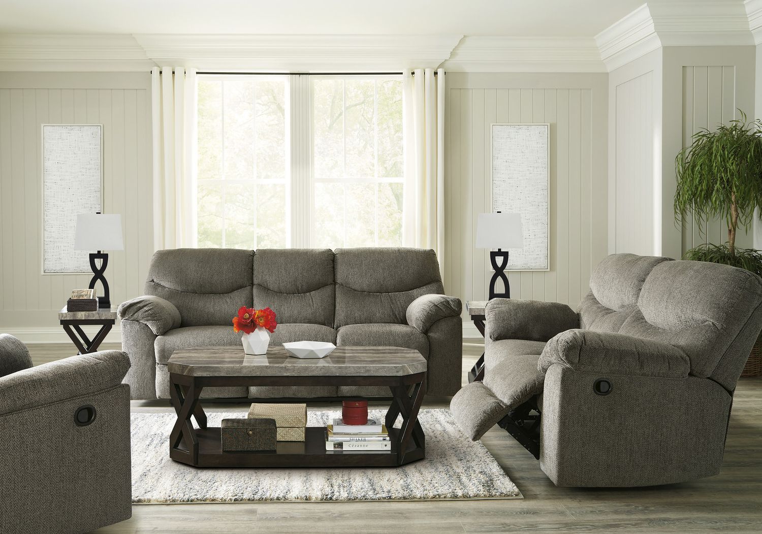 Alphons Reclining Living Room Set In Putty 28201U1