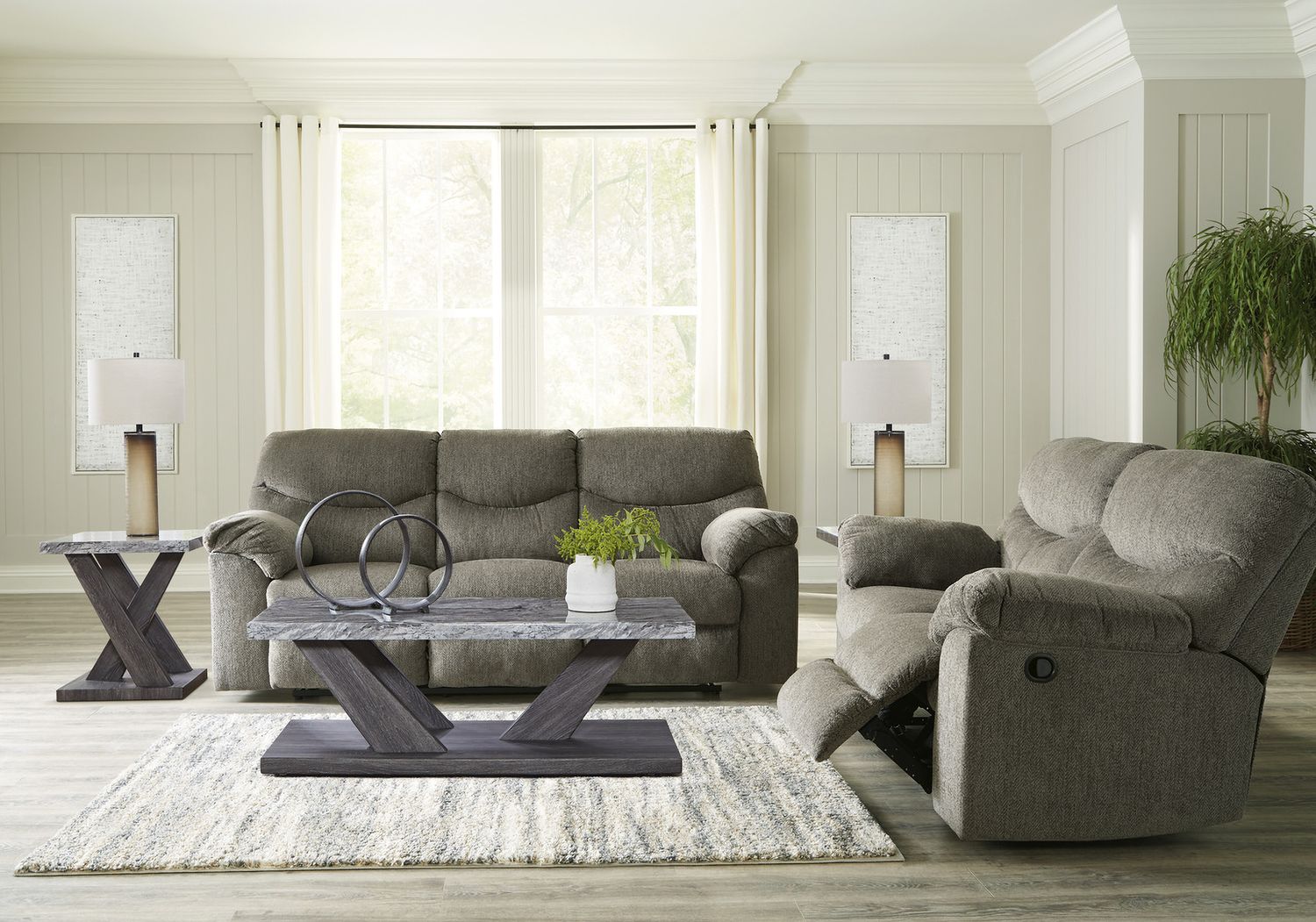 Alphons Reclining Living Room Set In Putty 28201U1