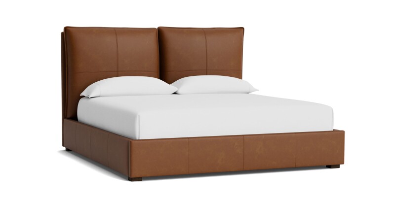 Greer Leather Upholstered Platform Bed 2830KP79LKIT53