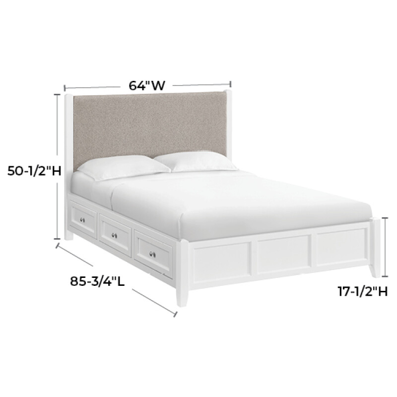 2838 Mckenzie Queen Upholstered Panel Storage Bed 2838SN
