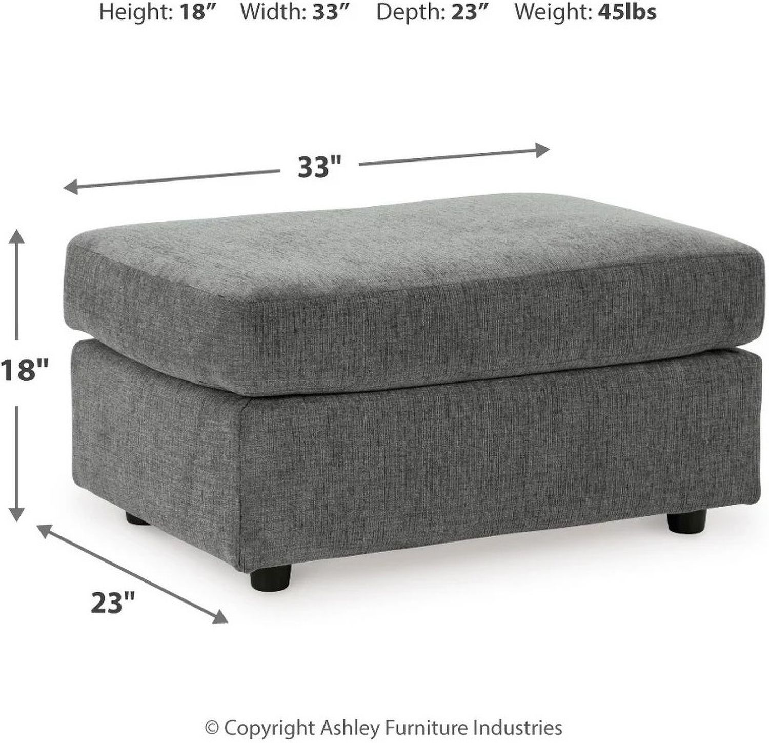Stairatt Ottoman In Gravel 2850214