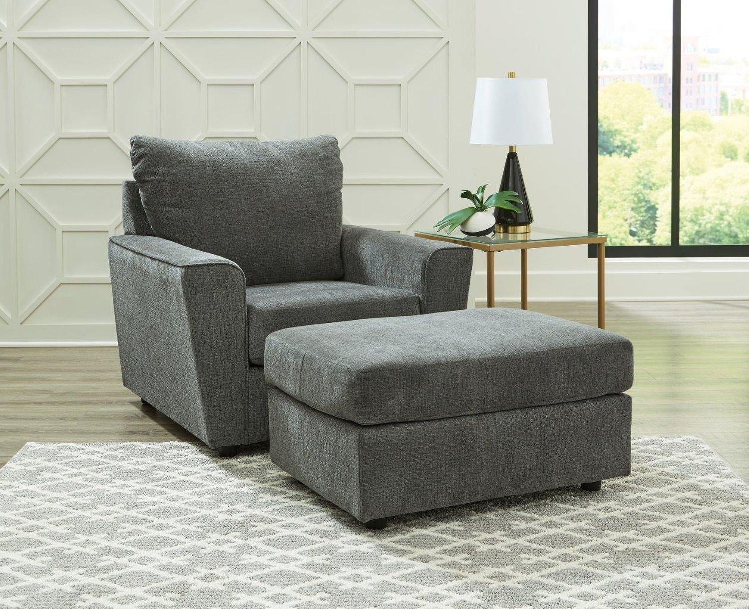 Stairatt Ottoman In Gravel 2850214
