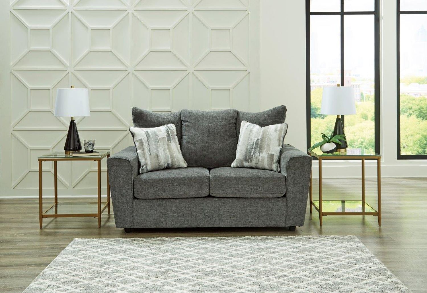 Stairatt Loveseat In Gravel 2850235