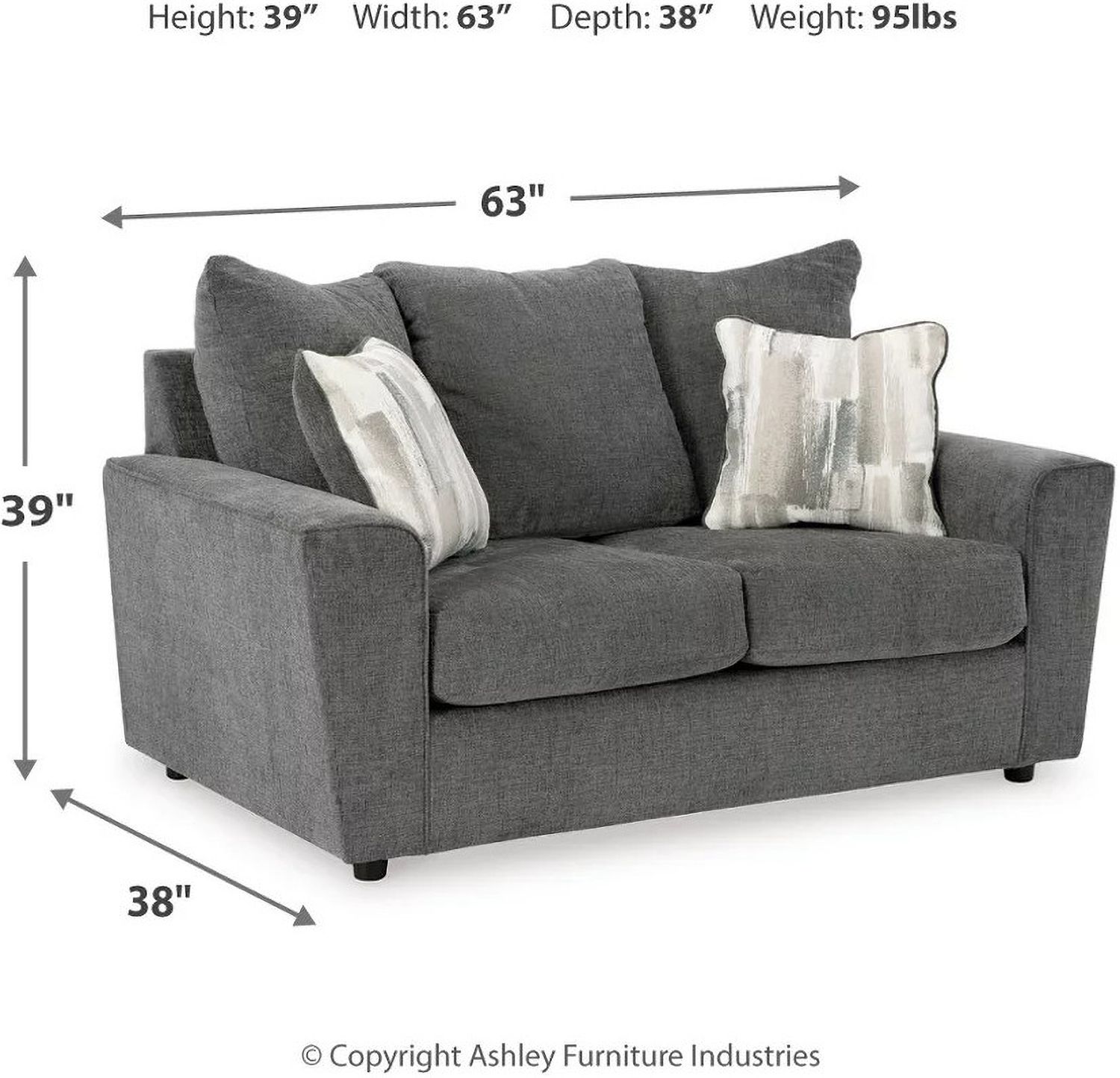 Stairatt Loveseat In Gravel 2850235