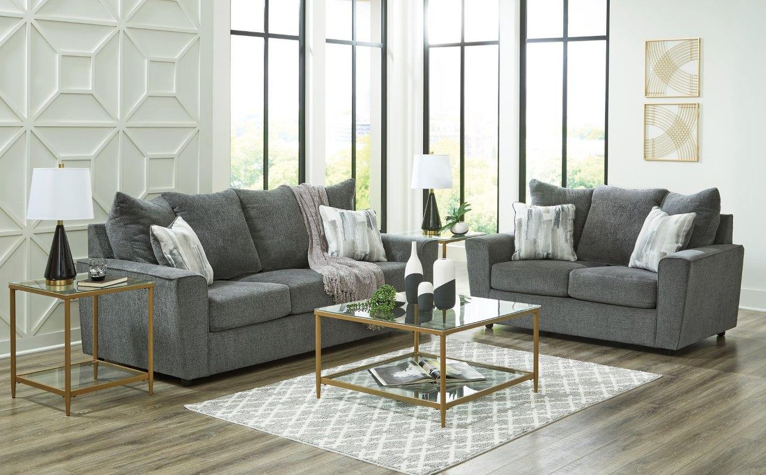 Stairatt Loveseat In Gravel 2850235