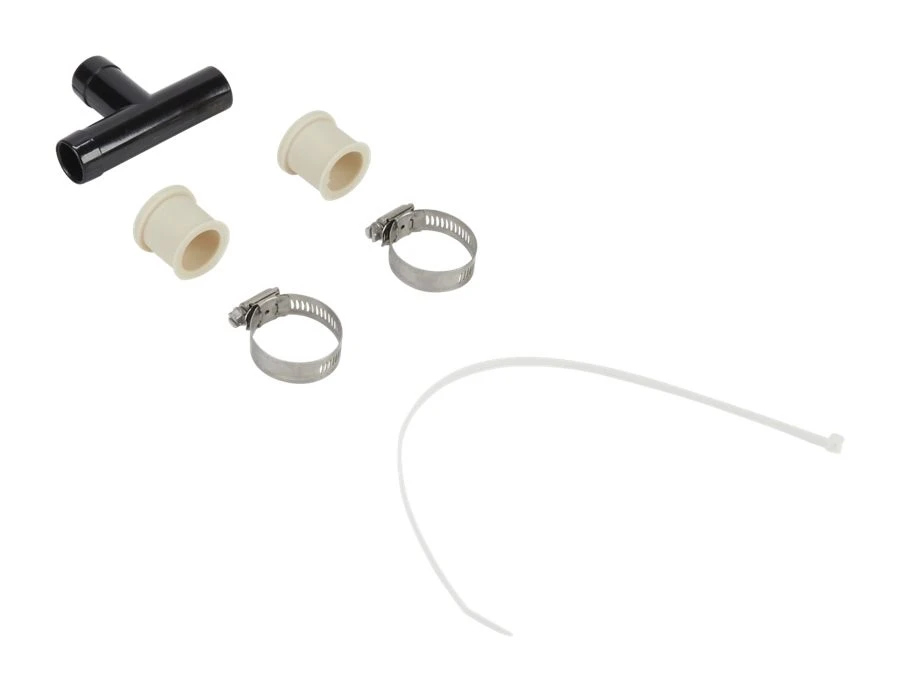 Washing machine siphon break assembly with 2 hose clamps, wire tie, and 2 drain hose sleeves - 1 pack 285320