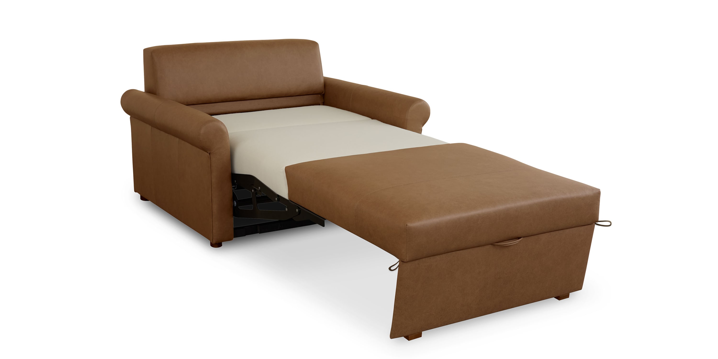 Z4 Leather Roll Arm Twin Sleeper Chair 2854TBL72358LOUNGE