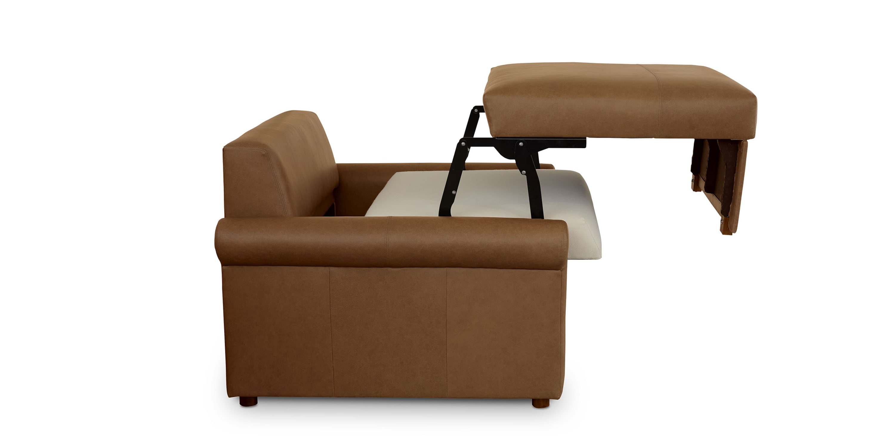 Z4 Leather Roll Arm Twin Sleeper Chair 2854TBL72358LOUNGE