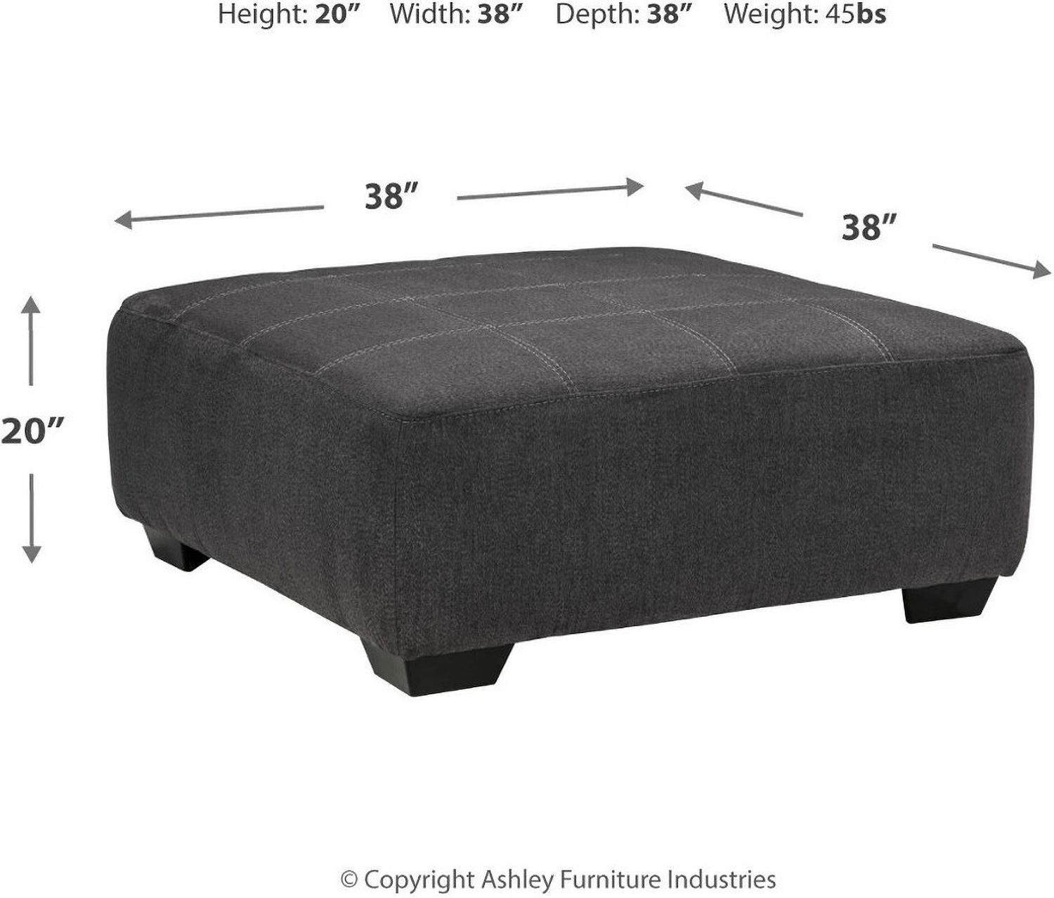 Ambee Accent Ottoman In Slate 2862008