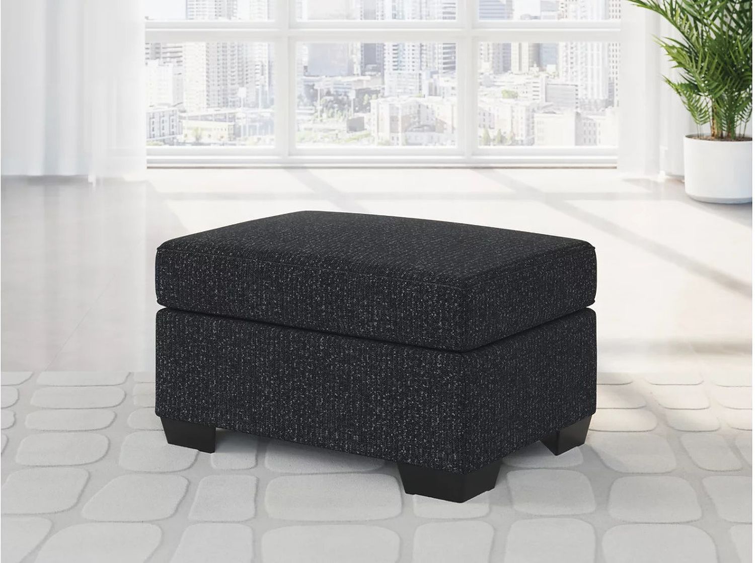 Jasmine Peaks Ottoman In Coal 2890414