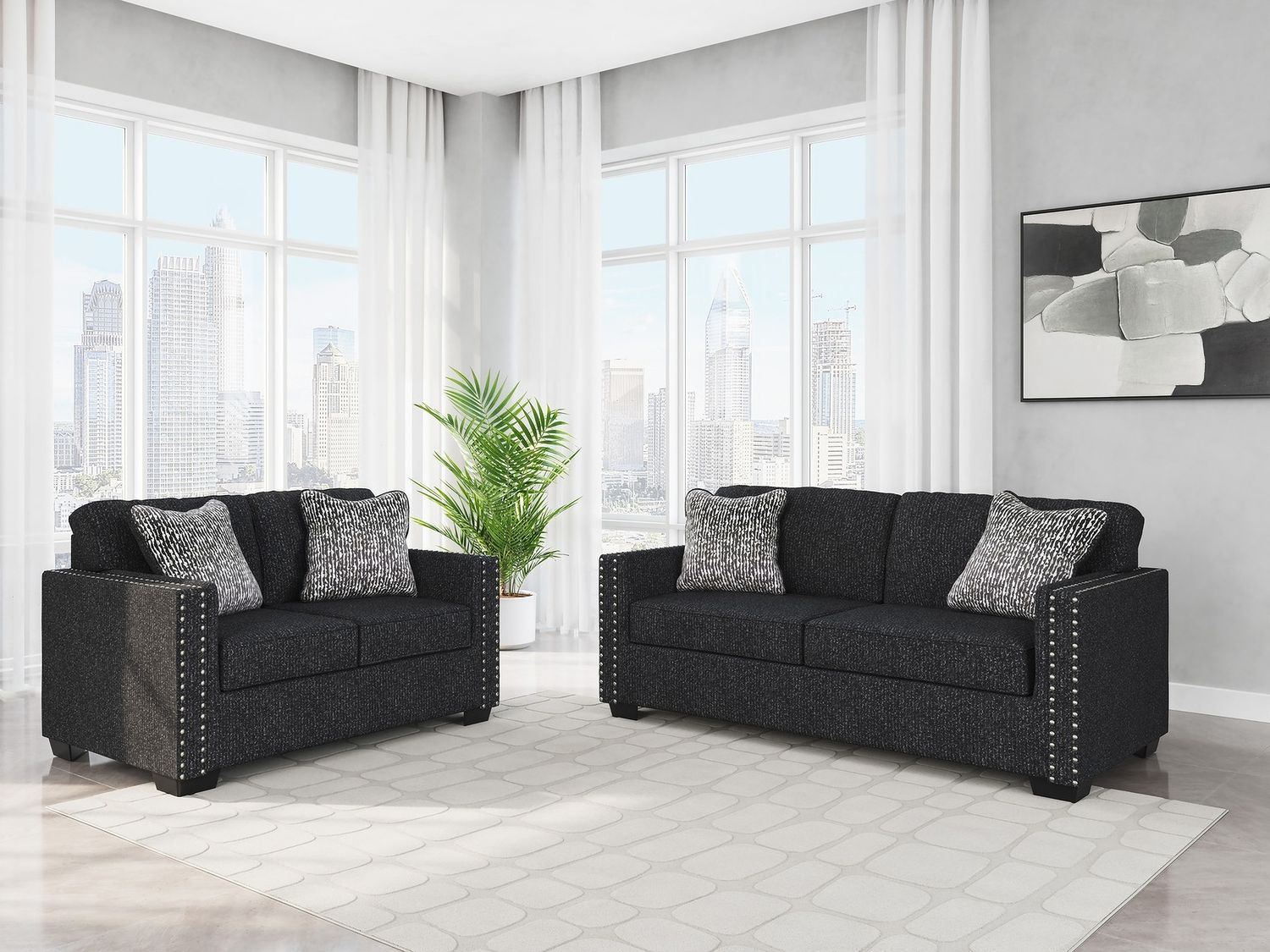 Jasmine Peaks Sofa In Coal 2890438