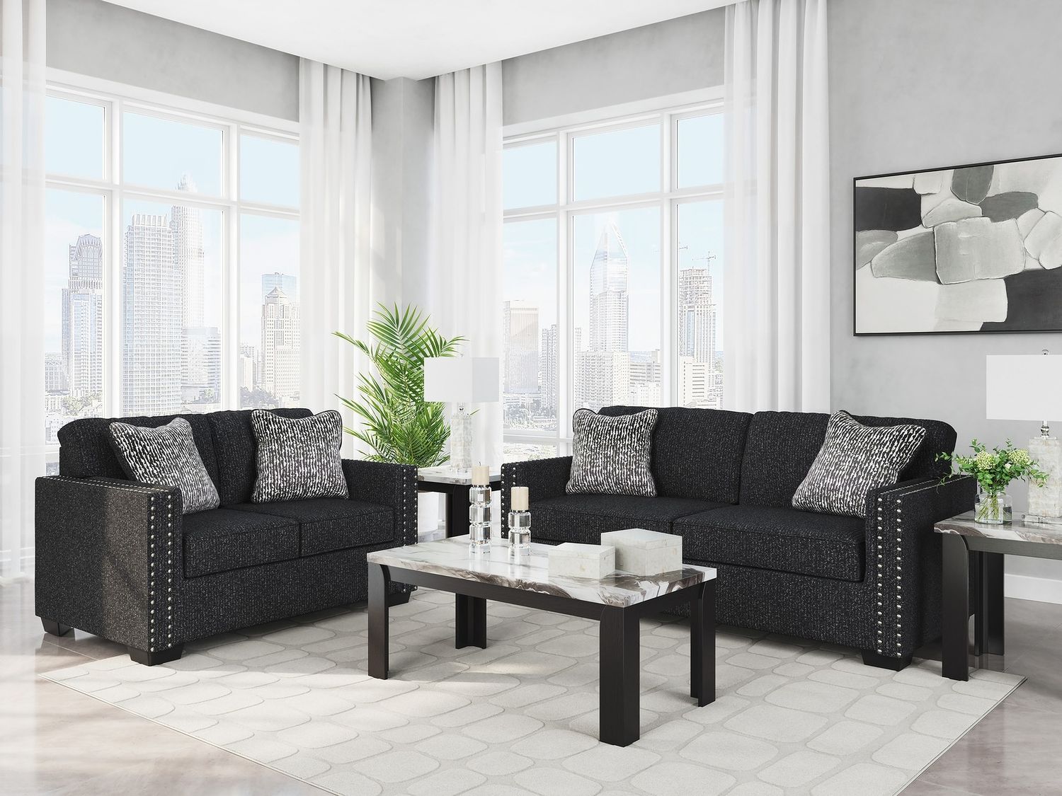Jasmine Peaks Sofa In Coal 2890438