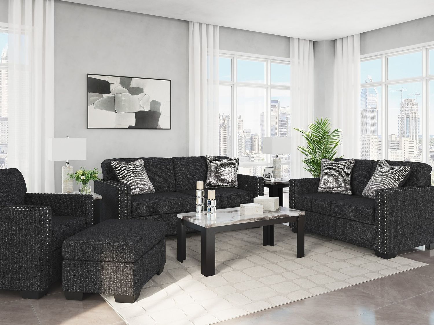 Jasmine Peaks Sofa In Coal 2890438