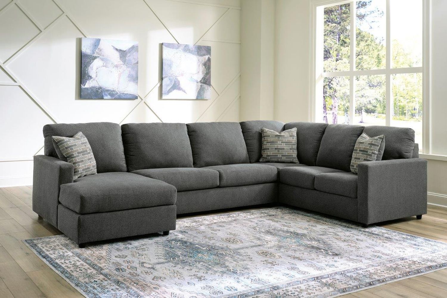 Edenfield 3-Piece LAF Corner Chaise Sectional In Charcoal 29003S1