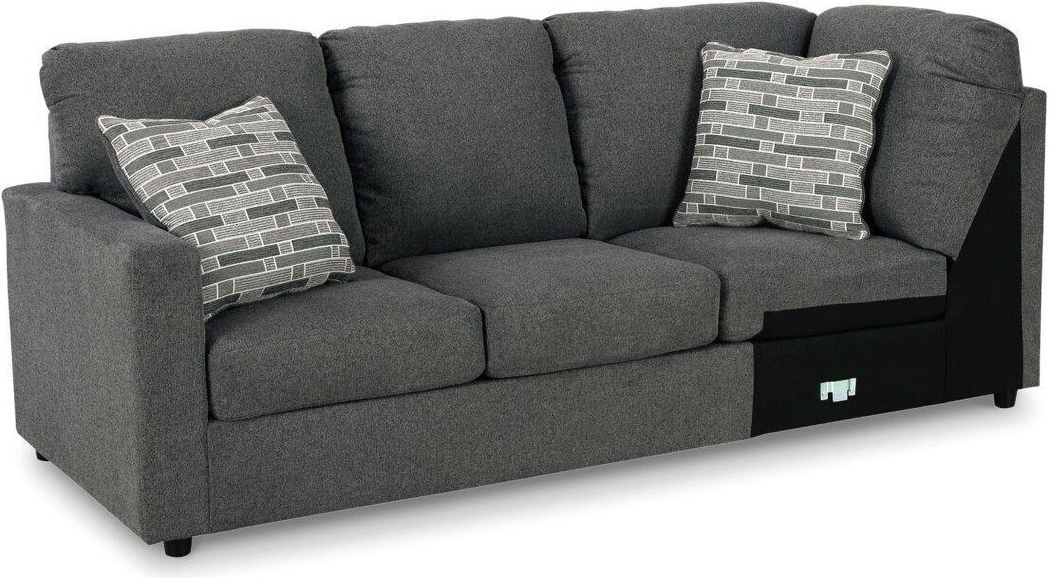 Edenfield 3-Piece RAF Corner Chaise Sectional In Charcoal 29003S2