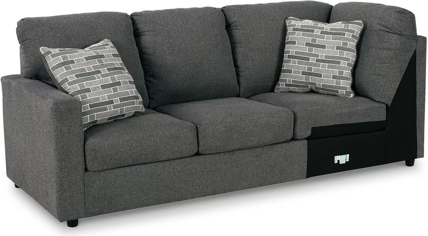 Edenfield 3-Piece RAF Corner Chaise Sectional In Charcoal 29003S2