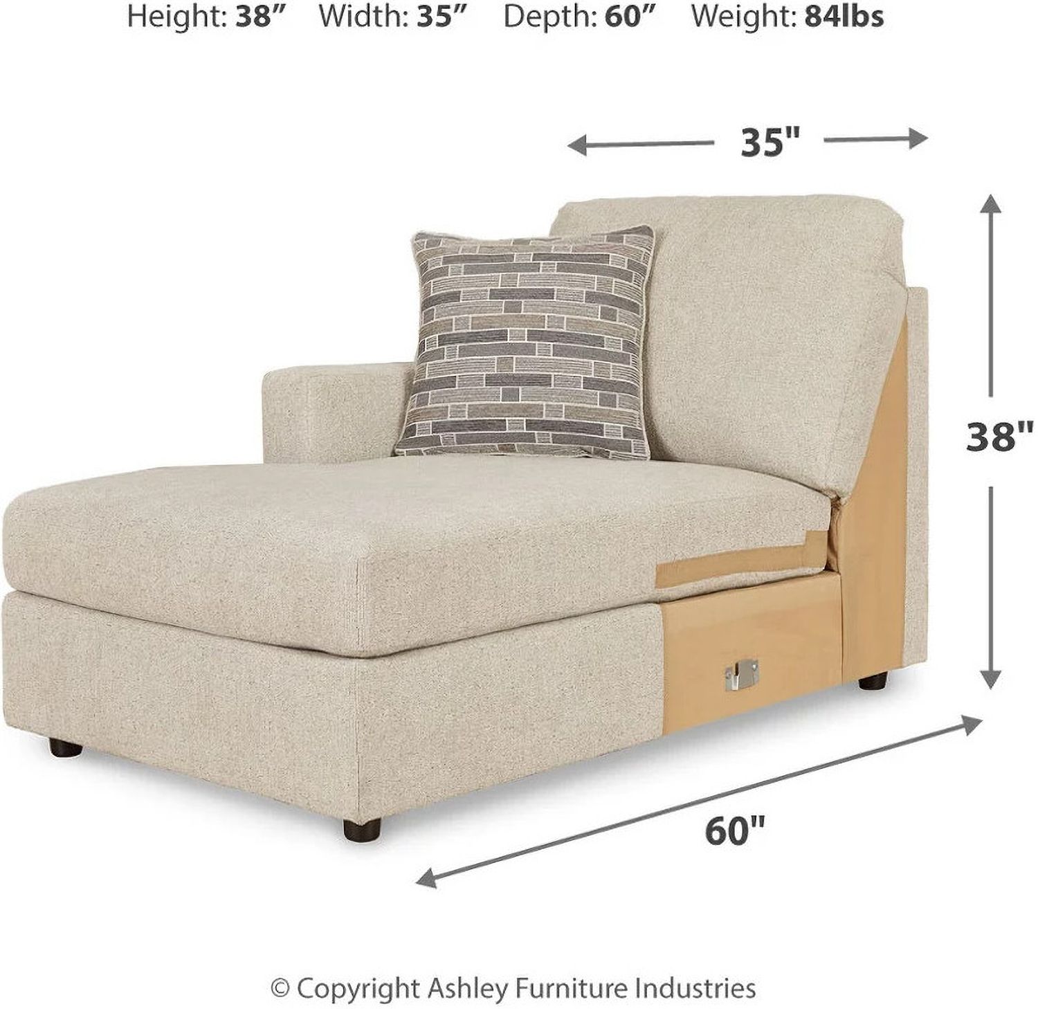 Edenfield 3-Piece LAF Corner Chaise Sectional In Linen 29004S1
