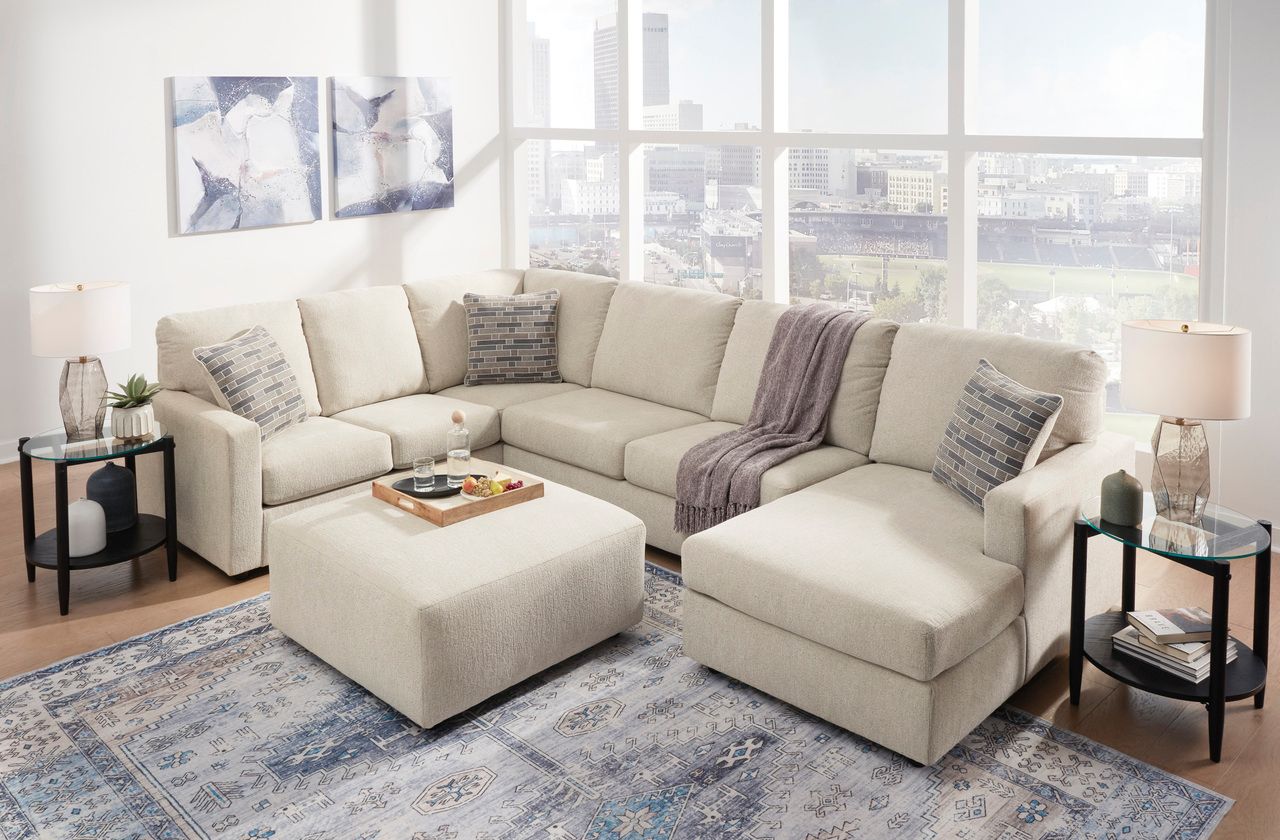 Edenfield 3-Piece RAF Corner Chaise Sectional In Linen 29004S2