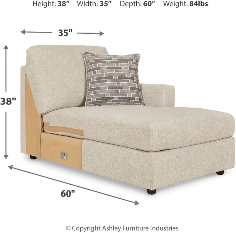 Edenfield 3-Piece RAF Corner Chaise Sectional In Linen 29004S2