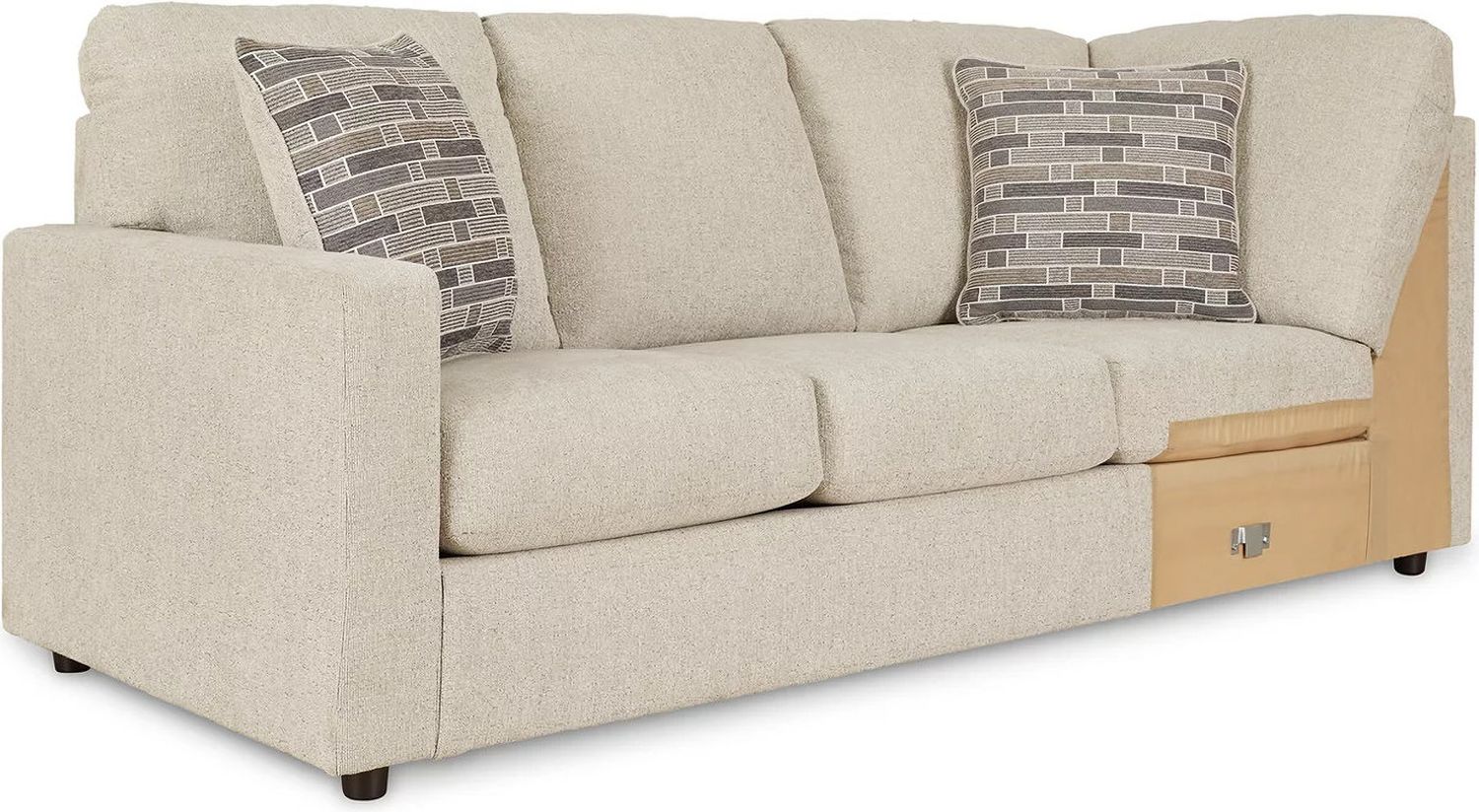 Edenfield 3-Piece RAF Corner Chaise Sectional In Linen 29004S2