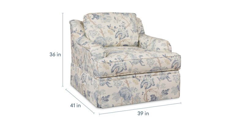Stockten English Arm Skirted Chair 291412S43535BLDOWN