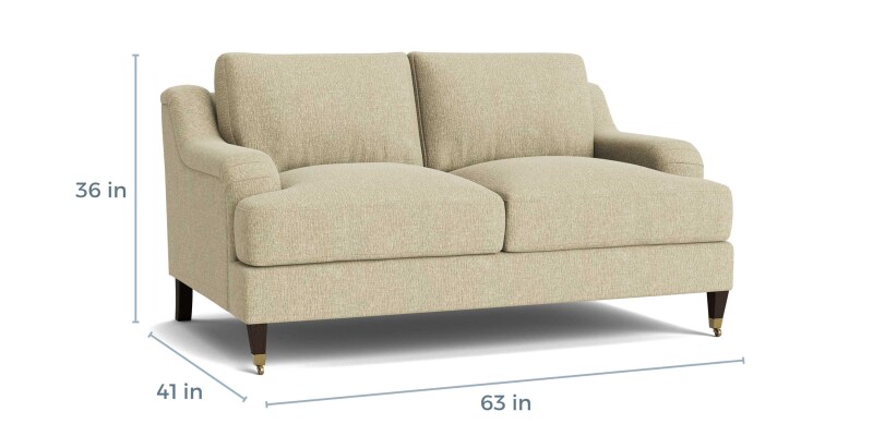 Stockten English Arm Loveseat with Casters 29144223