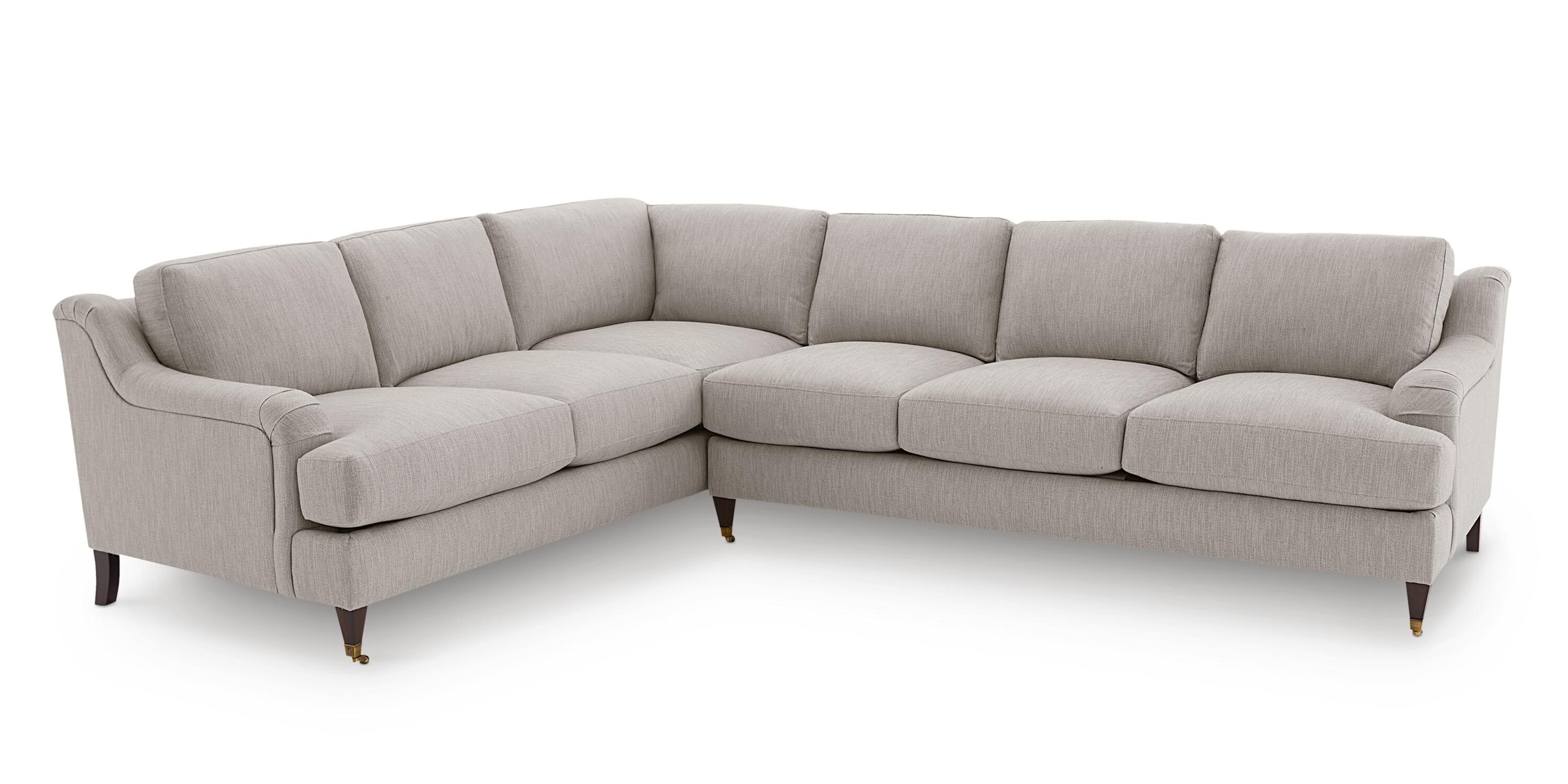 Stockten English Arm L-Shape Sectional with Casters 2914LSECT16280BLDOWN
