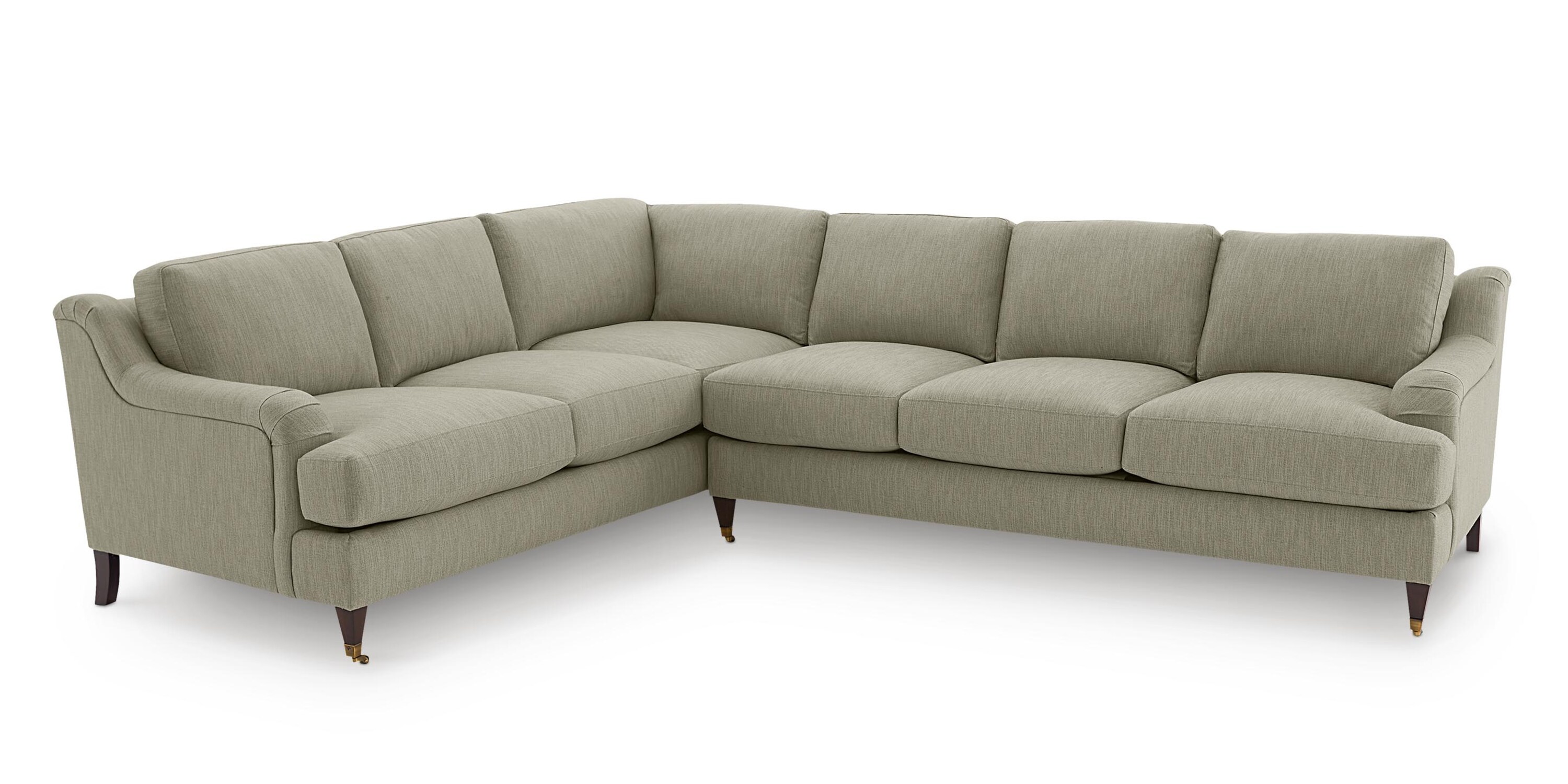 Stockten English Arm L-Shape Sectional with Casters 2914LSECT16284BLDOWN