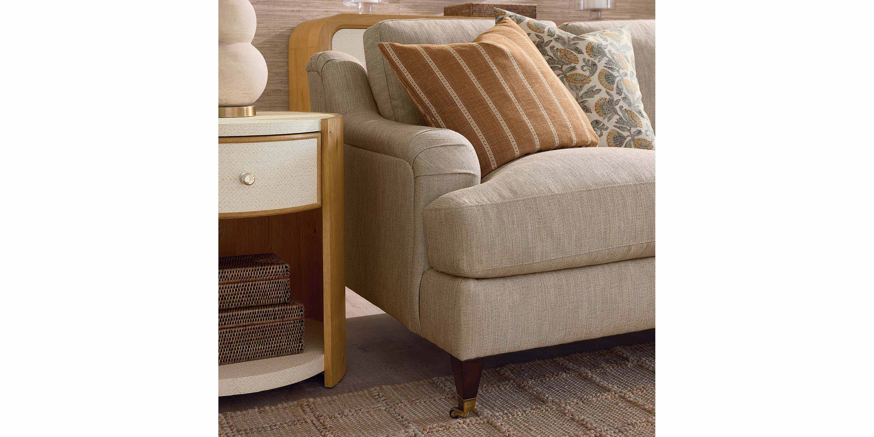 Stockten English Arm L-Shape Sectional with Casters 2914LSECT16285BLDOWN
