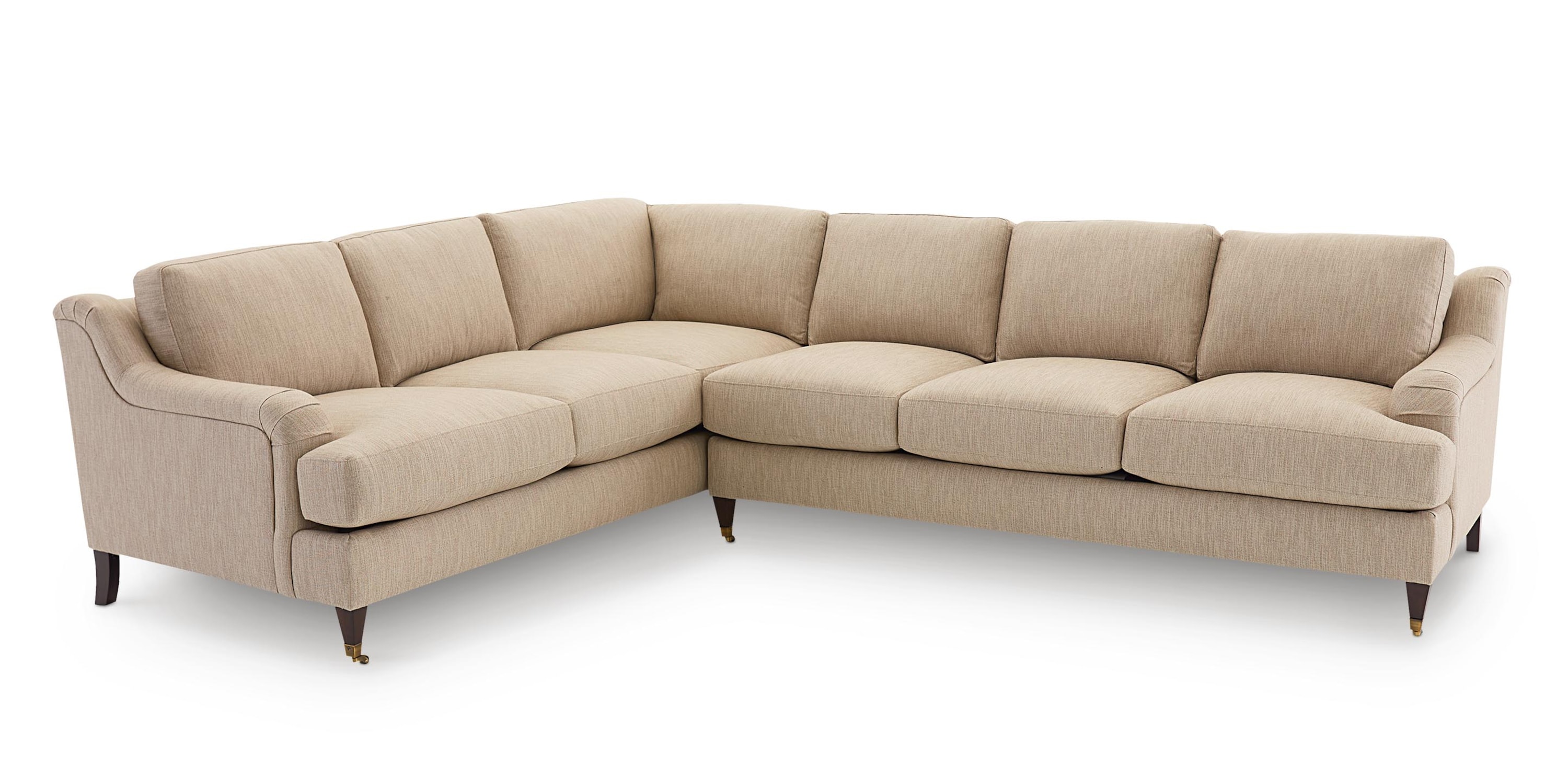 Stockten English Arm L-Shape Sectional with Casters 2914LSECT16288BLDOWN