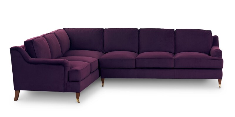 Stockten English Arm L-Shape Sectional with Casters 2914LSECT641325BLDOWN