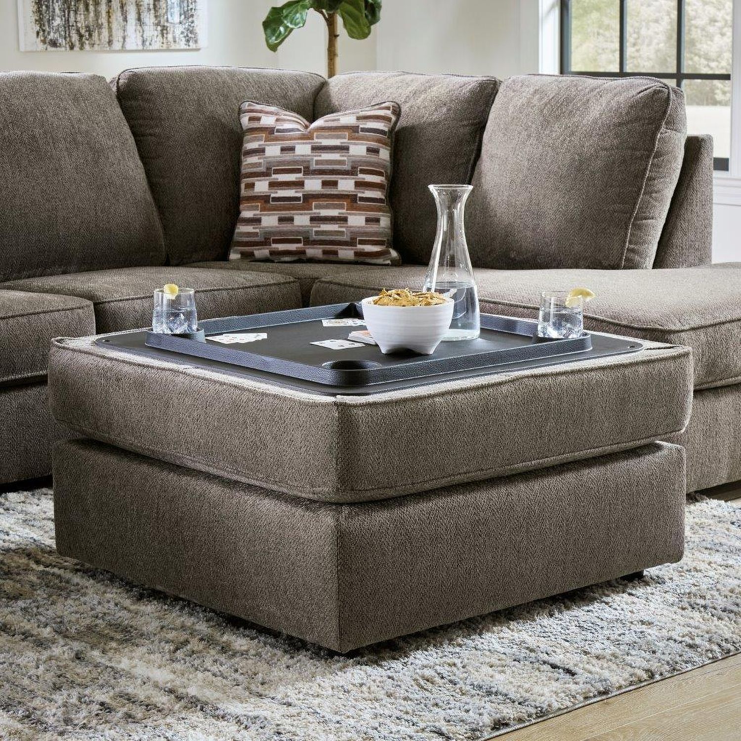 O'Phannon Ottoman With Storage In Putty 2940211