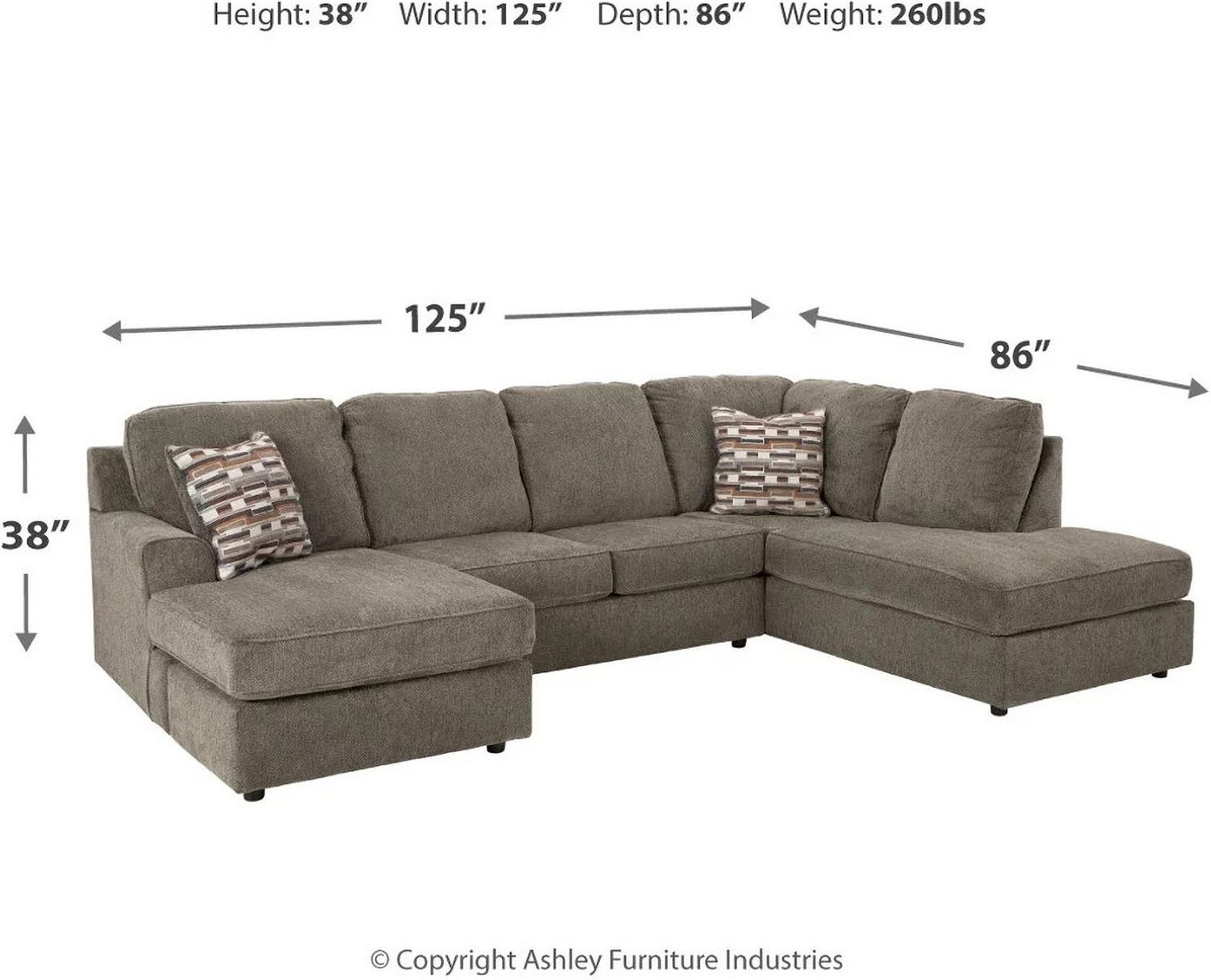 O'Phannon 2-Piece RAF Sectional With Chaise In Putty 29402S1