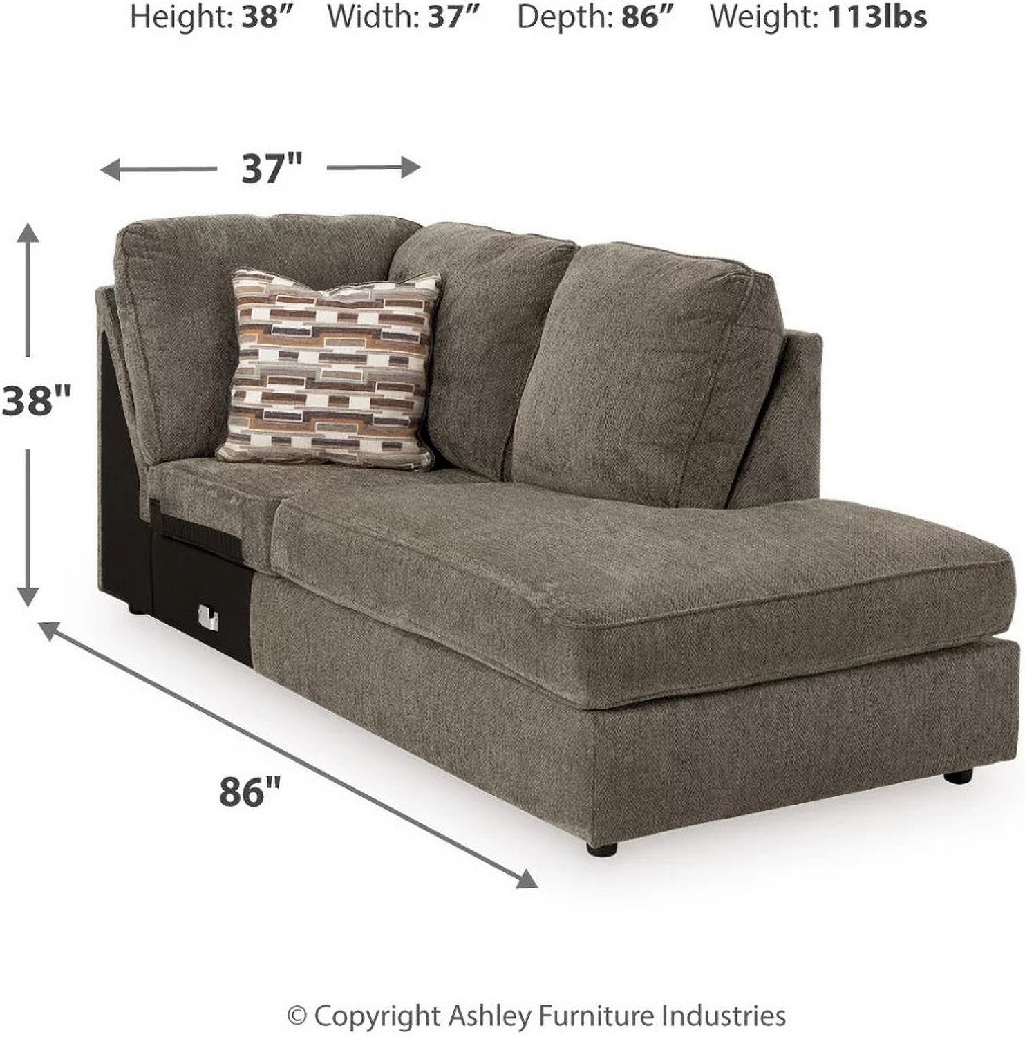 O'Phannon 2-Piece RAF Sectional With Chaise In Putty 29402S1