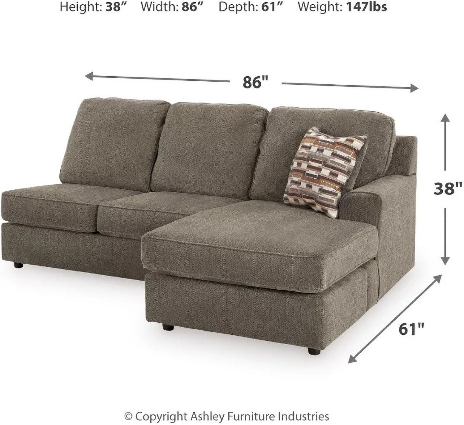 O'Phannon 2-Piece LAF Sectional With Chaise In Putty 29402S2