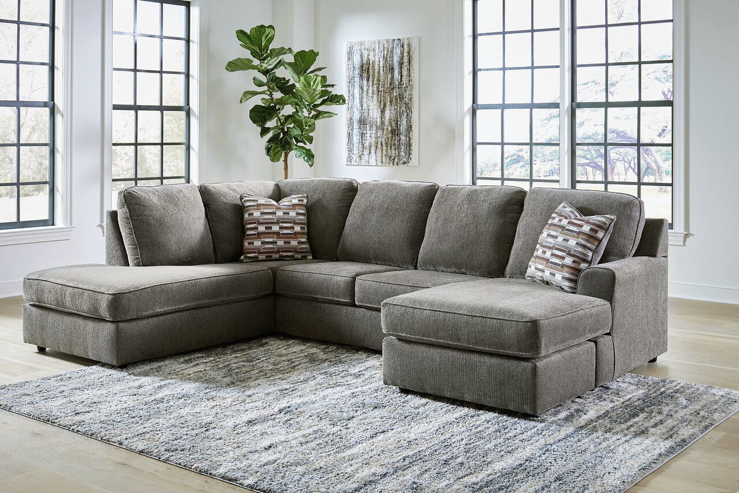 O'Phannon 2-Piece LAF Sectional and Ottoman In Putty 29402U1