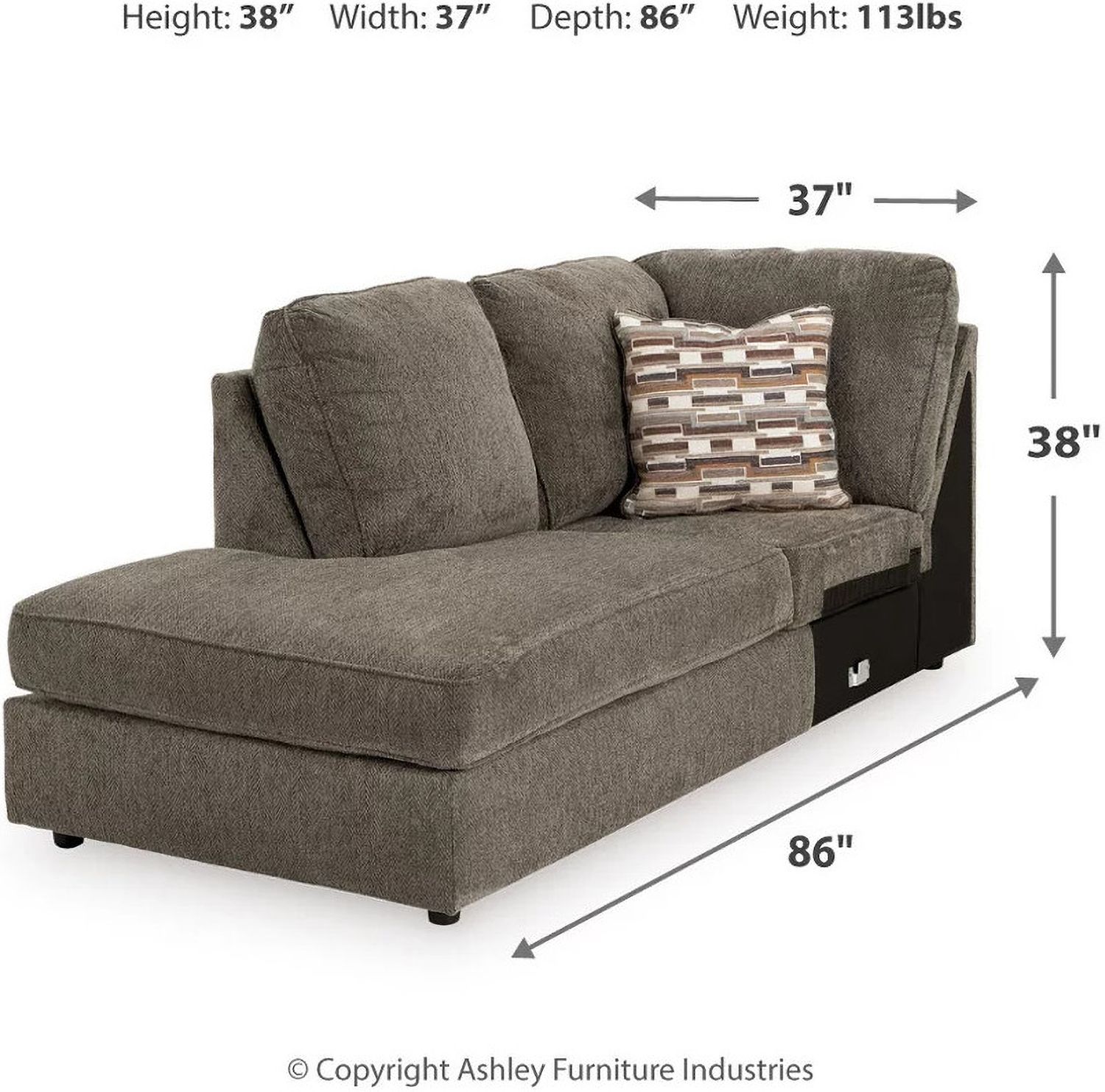 O'Phannon 2-Piece LAF Sectional and Ottoman In Putty 29402U1