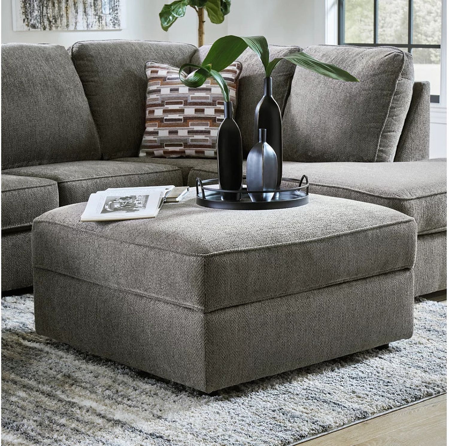 O'Phannon 2-Piece RAF Sectional and Ottoman In Putty 29402U2