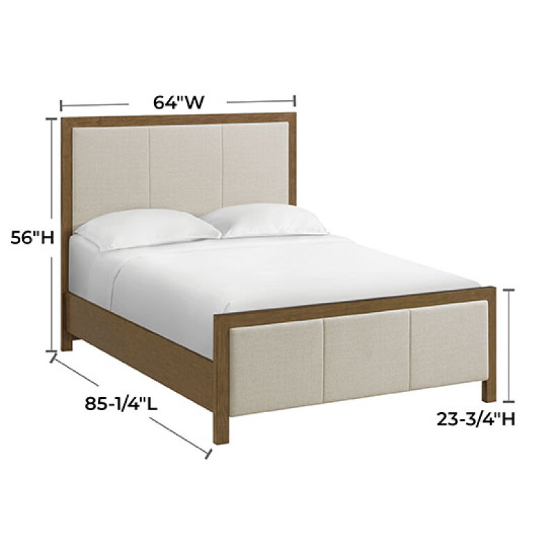2945 Bailey Queen Upholstered Panel Bed 2945ALM