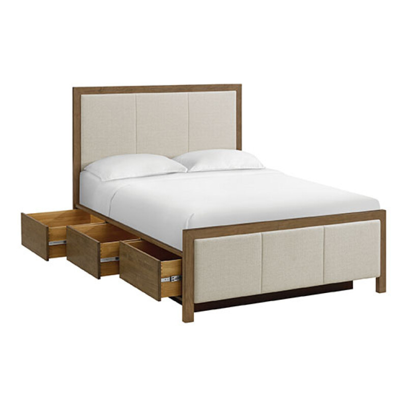 2955 Bailey Queen Upholstered Panel Storage Bed 2955ALM