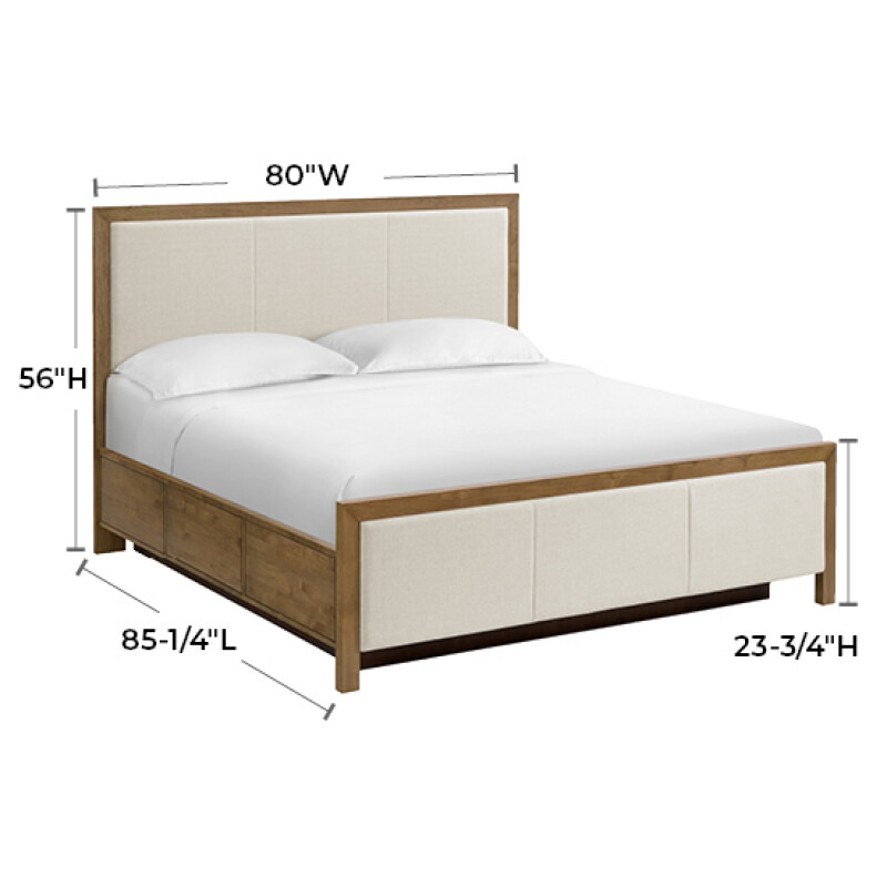 2956 Bailey King Upholstered Panel Storage Bed 2956NTM